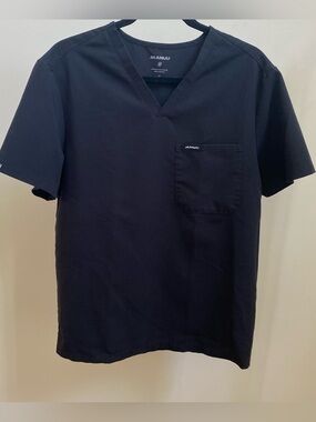 Jaanuu unisex scrub top black v-neck Sz M